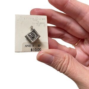 Vintage Beau 925 Sterling Baby Alphabet Block Charm ABCDE NEW